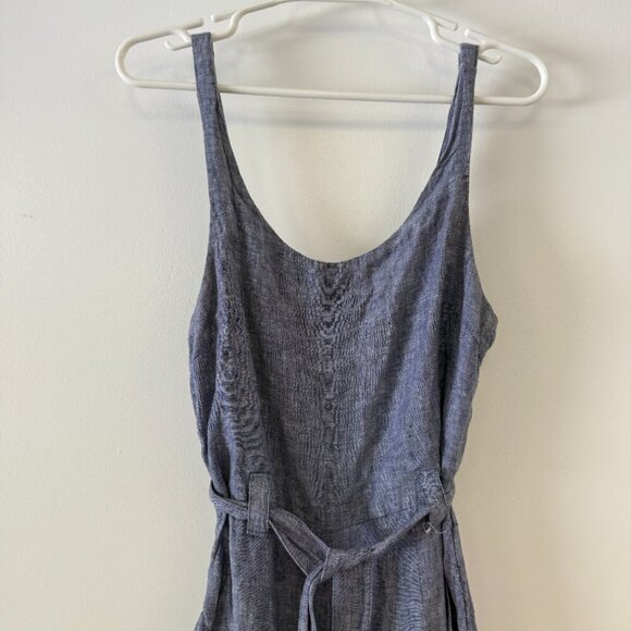 Rachel Zoe Blue Linen Wide Leg Jumpsuit - Picture 6 of 11